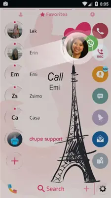 Theme Dialer Glass Paris android App screenshot 2