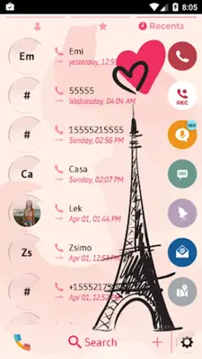 Theme Dialer Glass Paris android App screenshot 3