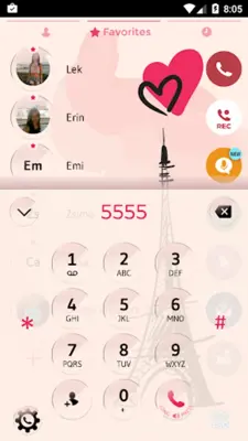 Theme Dialer Glass Paris android App screenshot 5